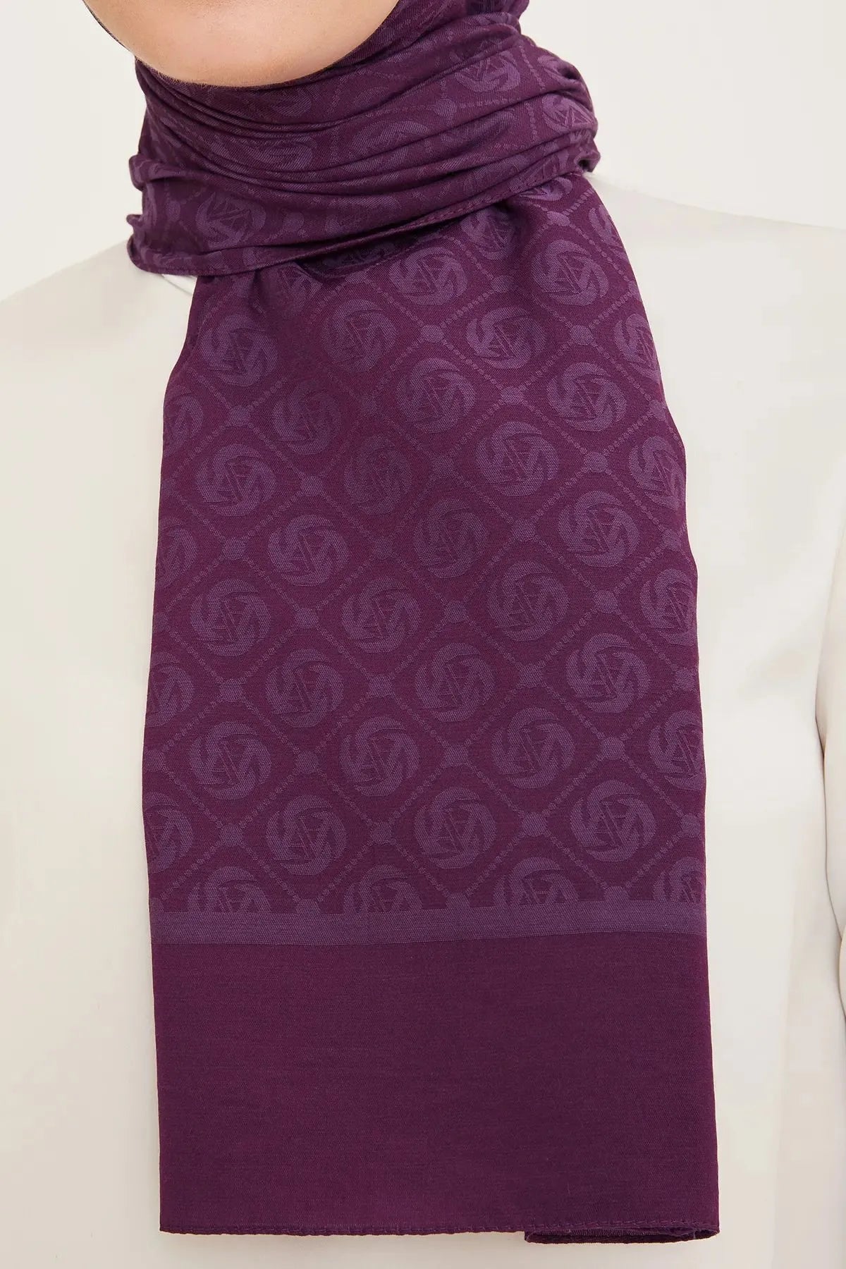 ARMİNE Trend Pamuk Monogram Şal 21086