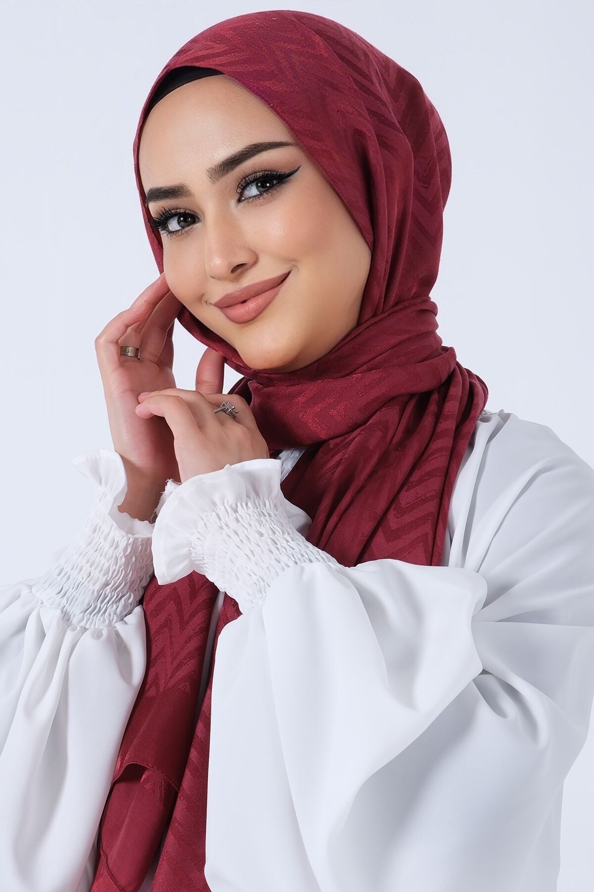 HAREM SCARF Lino Jakar Şal Bordo