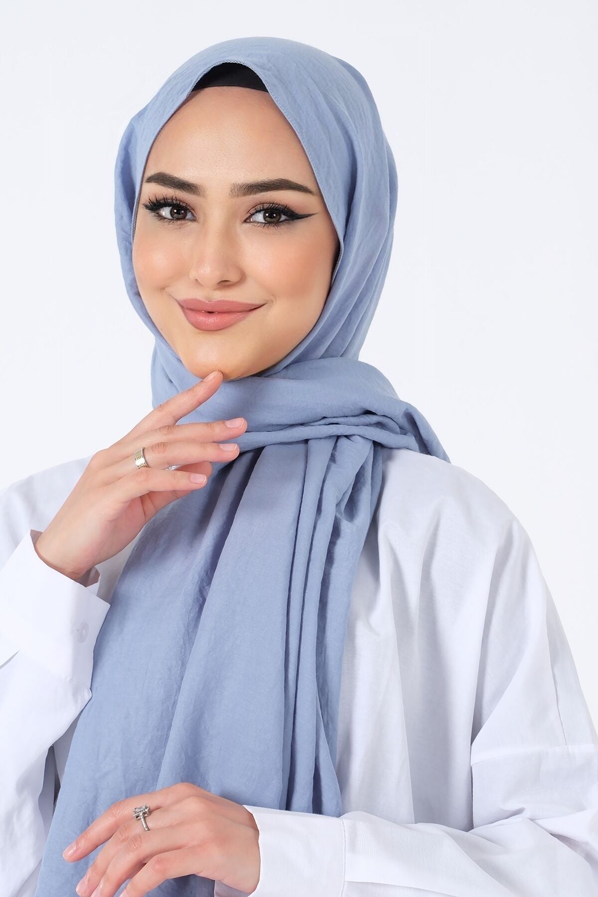 HAREM SCARF Amor Şal-Kot Mavi