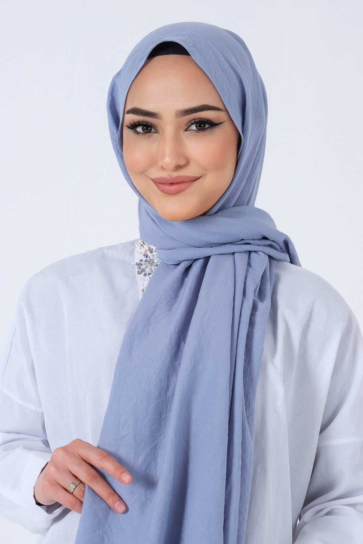HAREM SCARF Amor Şal-Kot Mavi