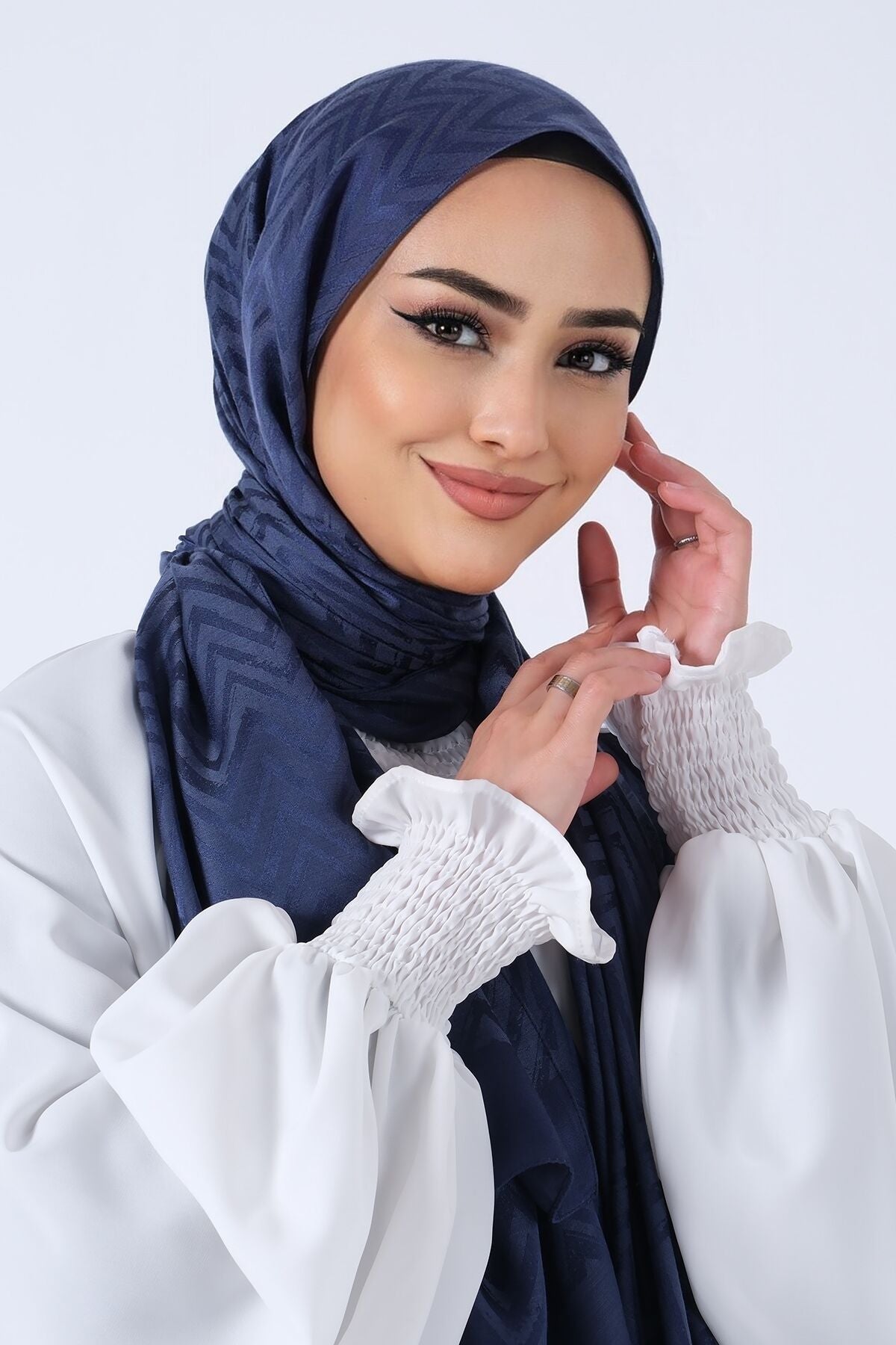 HAREM SCARF Lino Jakar Şal Lacivert