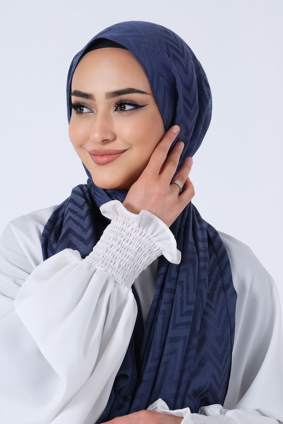 HAREM SCARF Lino Jakar Şal Lacivert