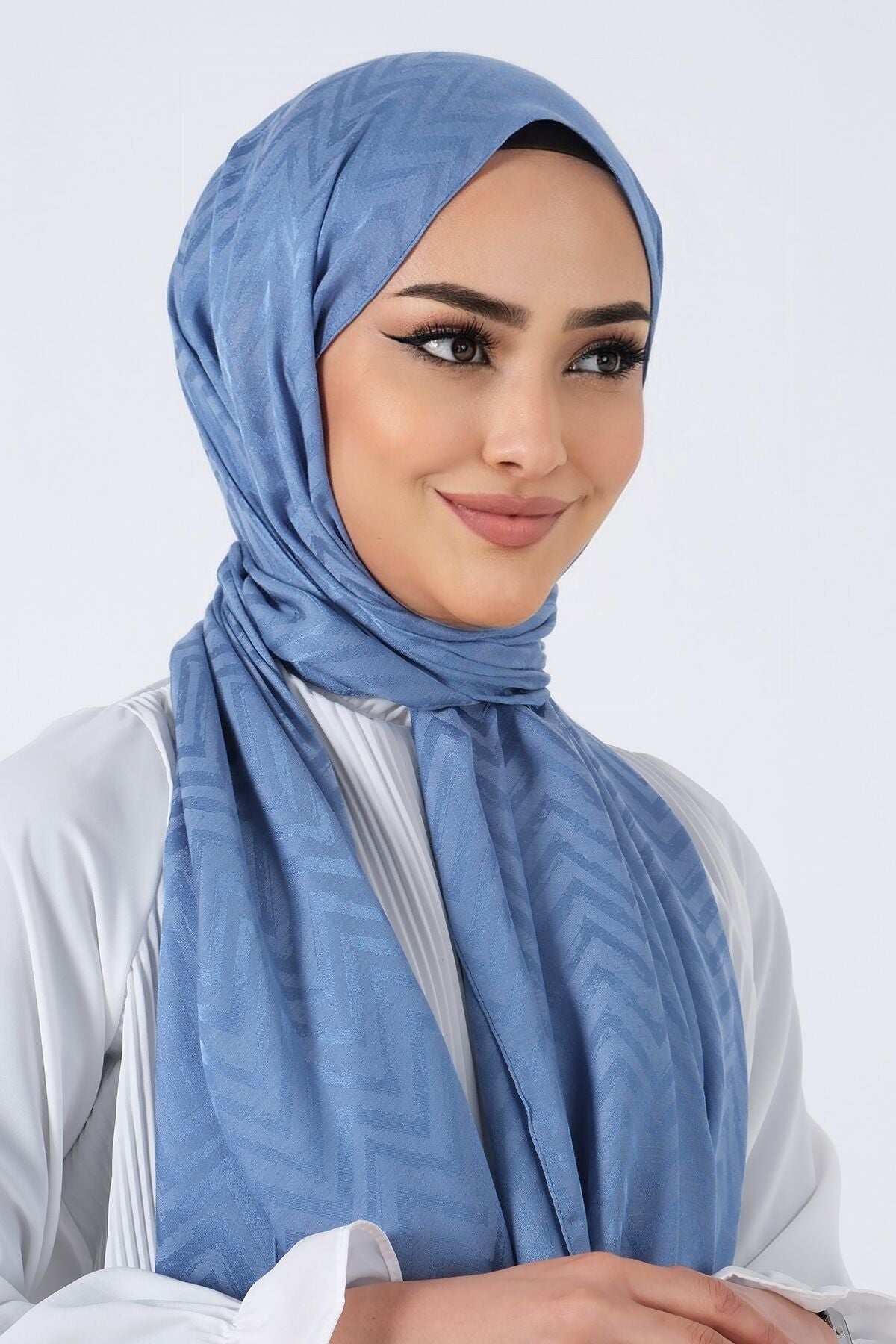 HAREM SCARF Lino Jakar Şal Mavi