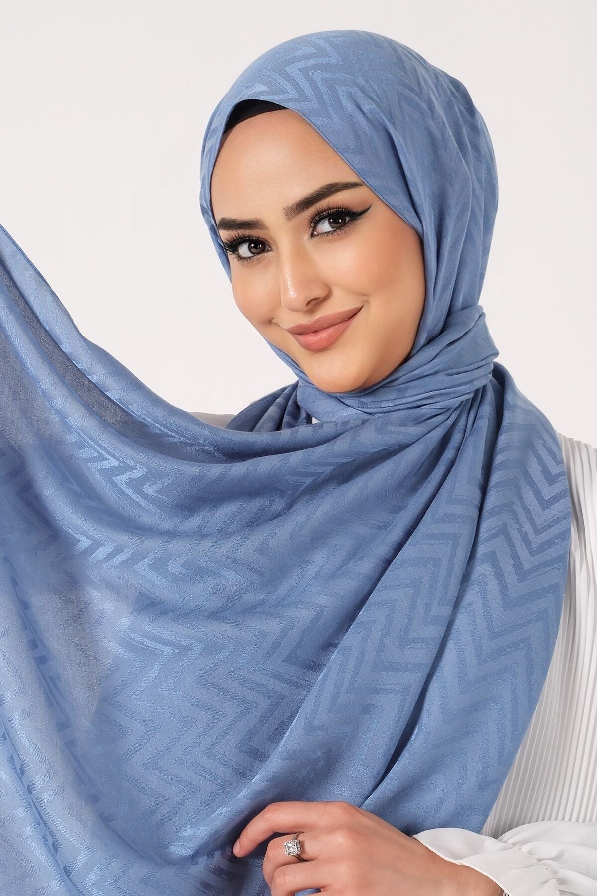 HAREM SCARF Lino Jakar Şal Mavi