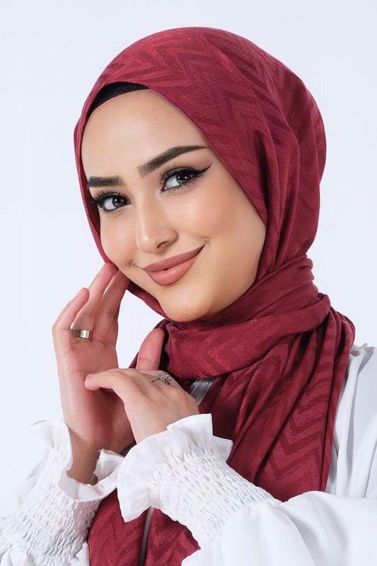 HAREM SCARF Lino Jakar Şal Bordo