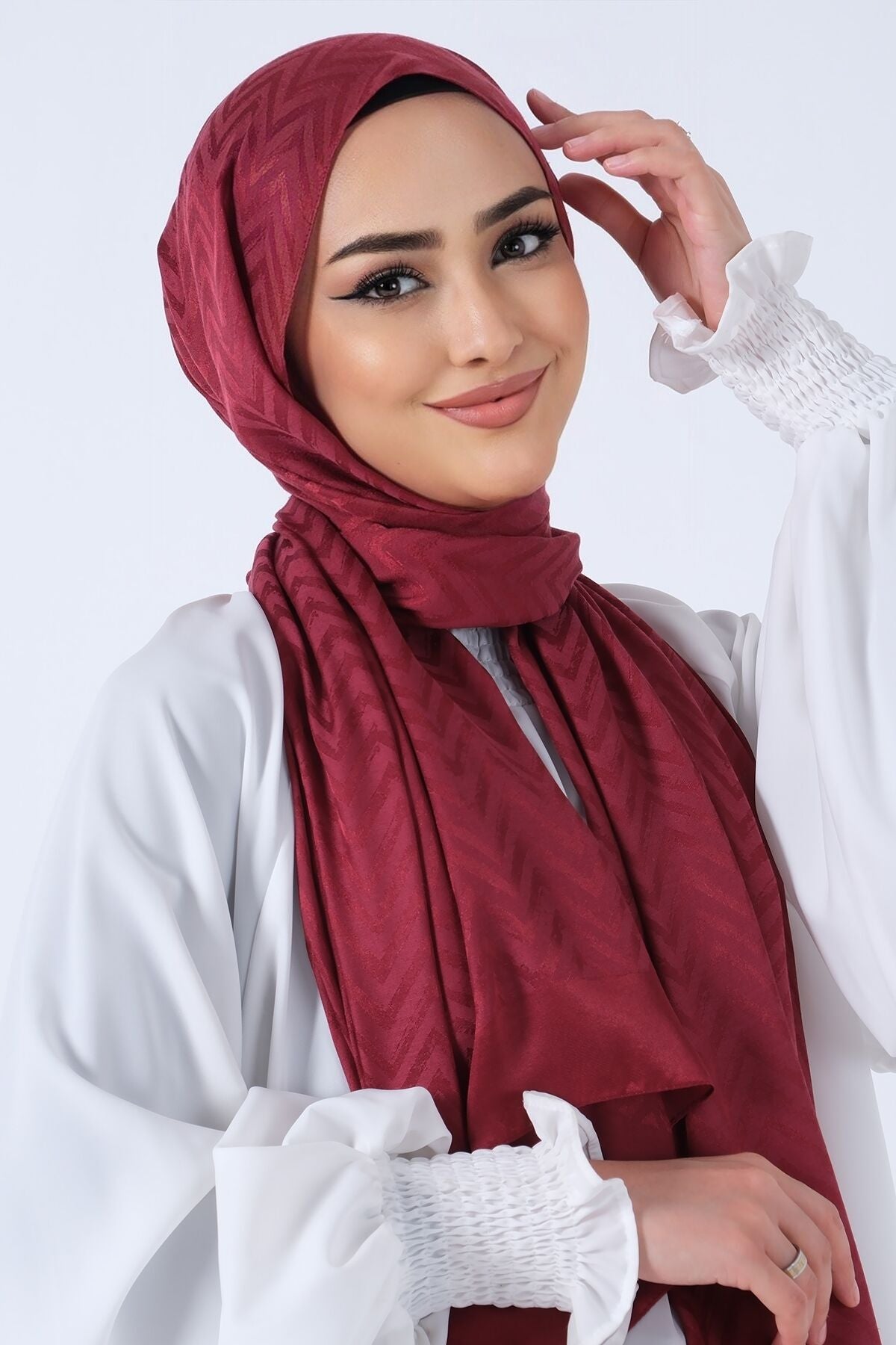 HAREM SCARF Lino Jakar Şal Bordo