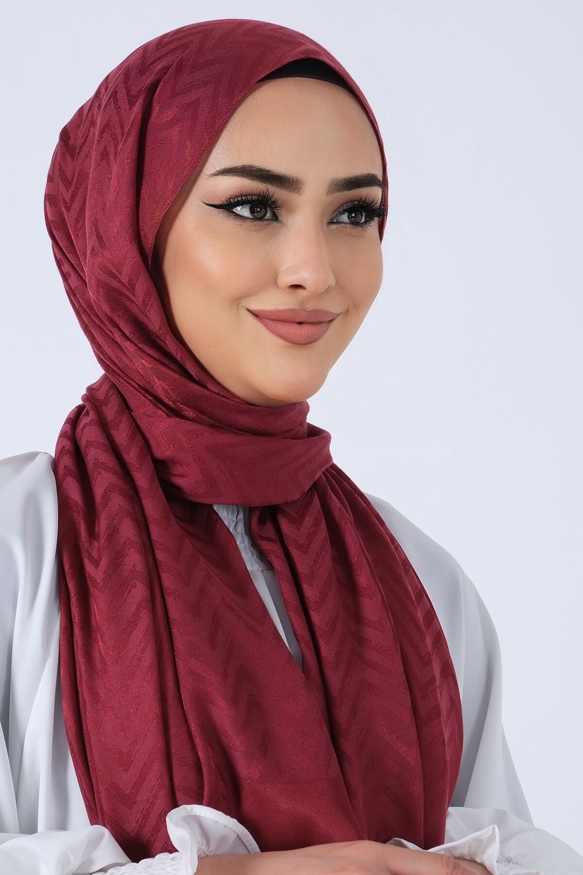 HAREM SCARF Lino Jakar Şal Bordo