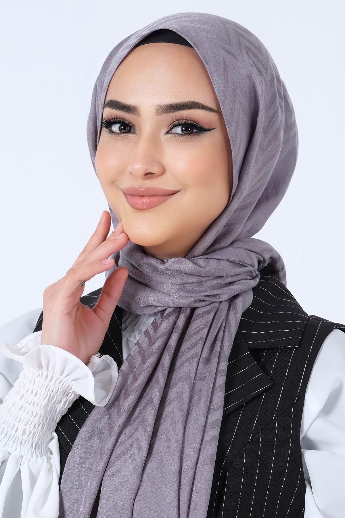 HAREM SCARF Lino Jakar Şal Füme