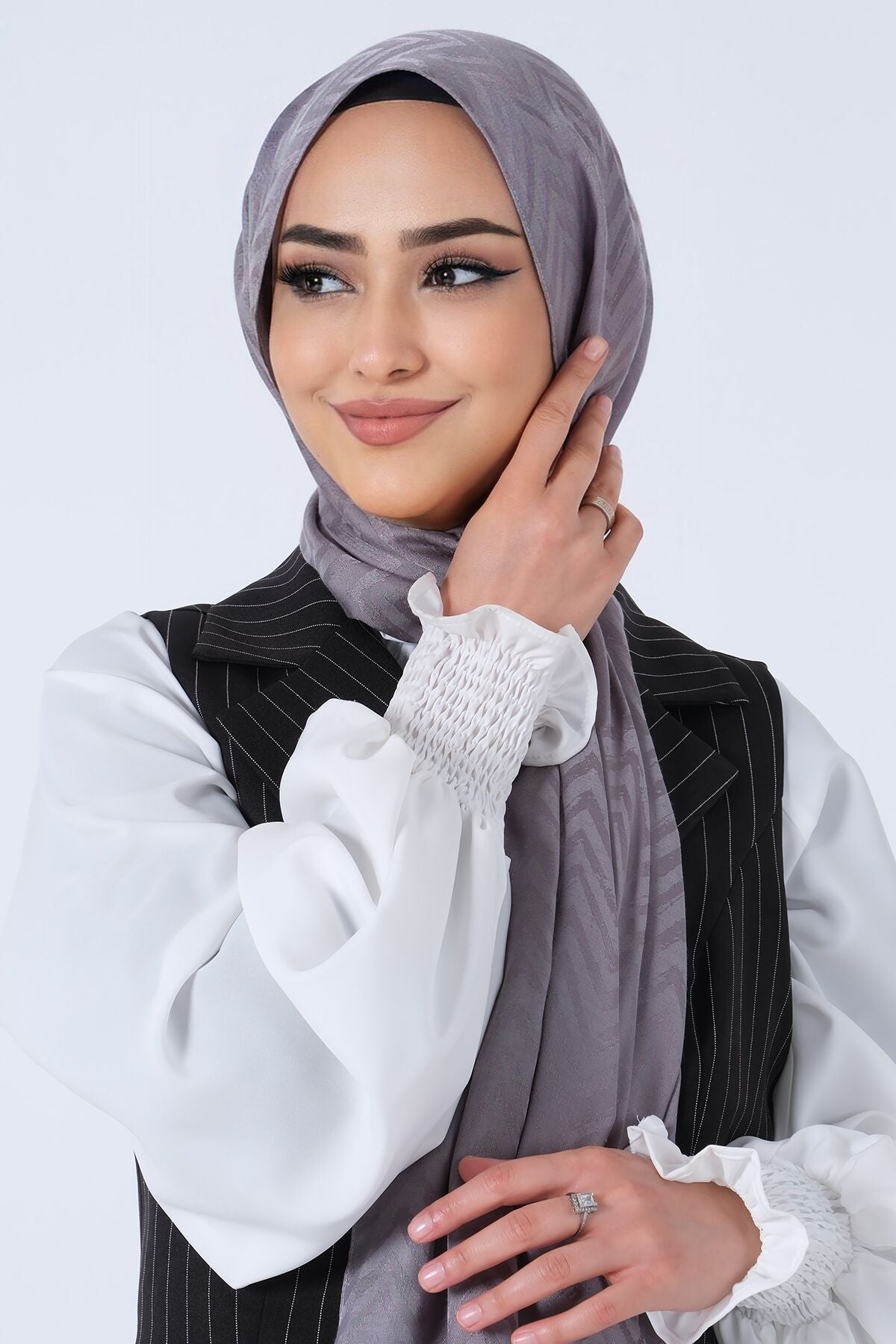 HAREM SCARF Lino Jakar Şal Füme