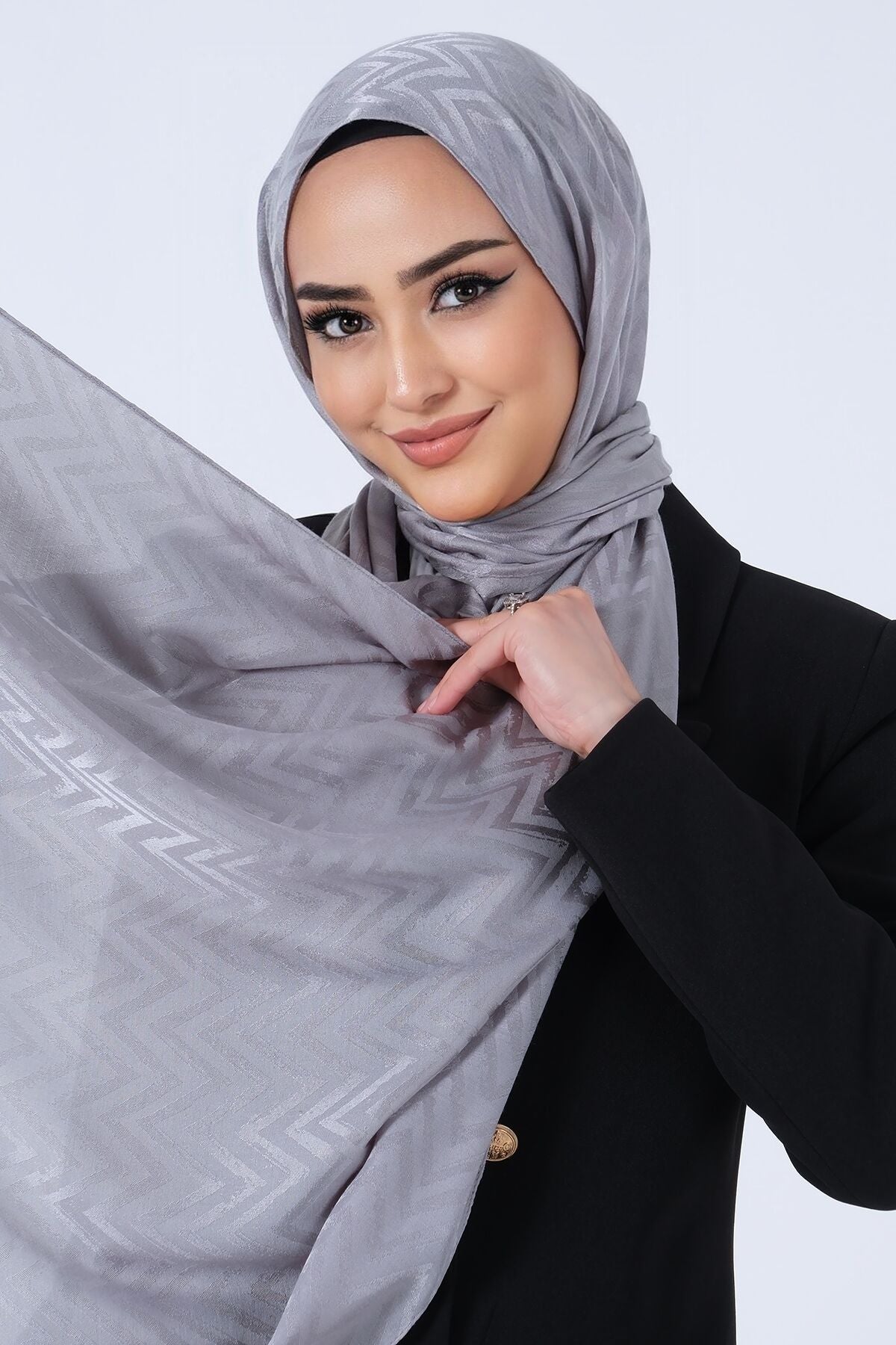 HAREM SCARF Lino Jakar Şal Gri