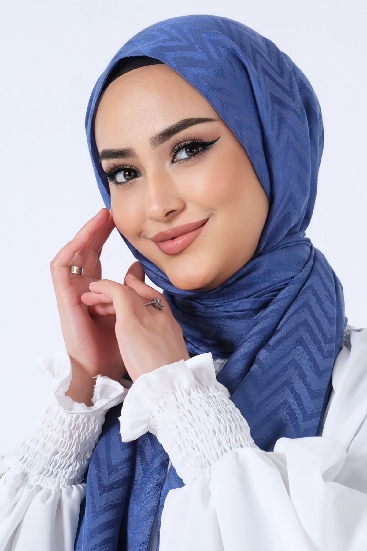 HAREM SCARF Lino Jakar Şal İndigo