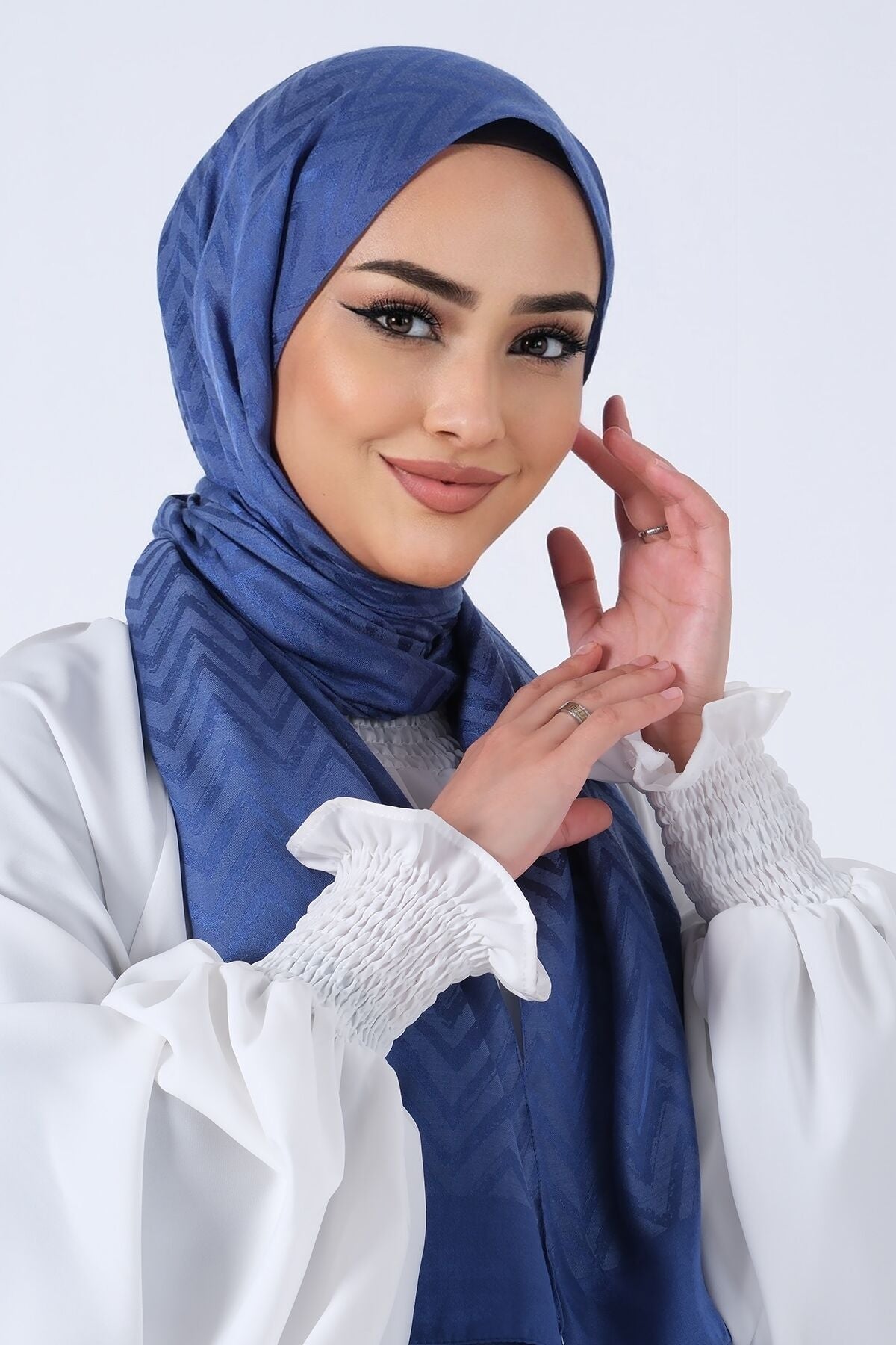HAREM SCARF Lino Jakar Şal İndigo