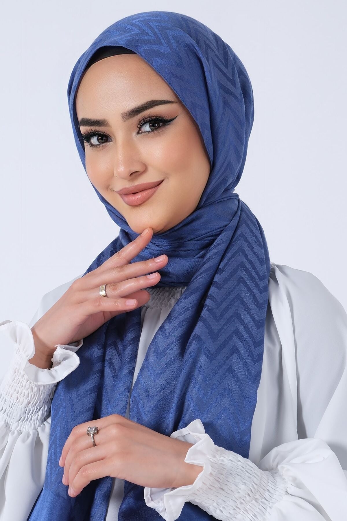 HAREM SCARF Lino Jakar Şal İndigo
