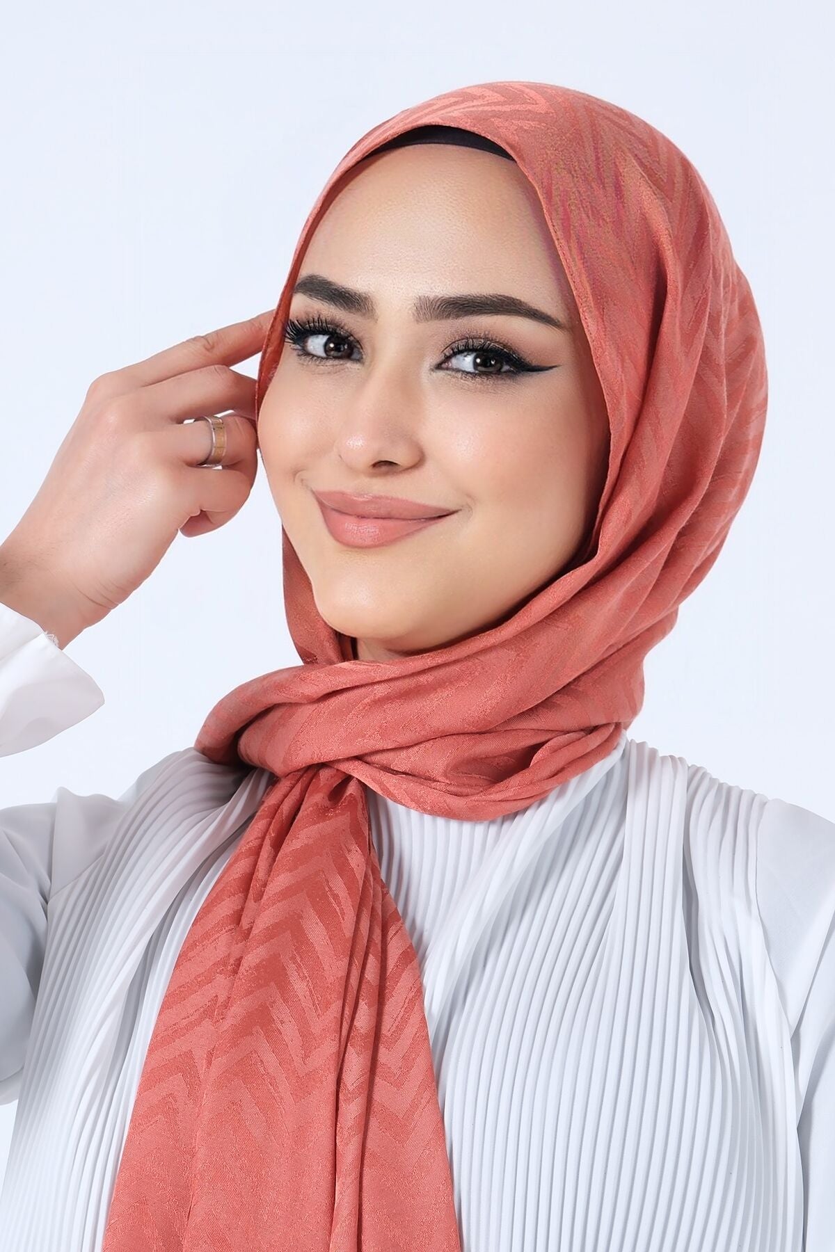 HAREM SCARF Lino Jakar Şal Kiremit