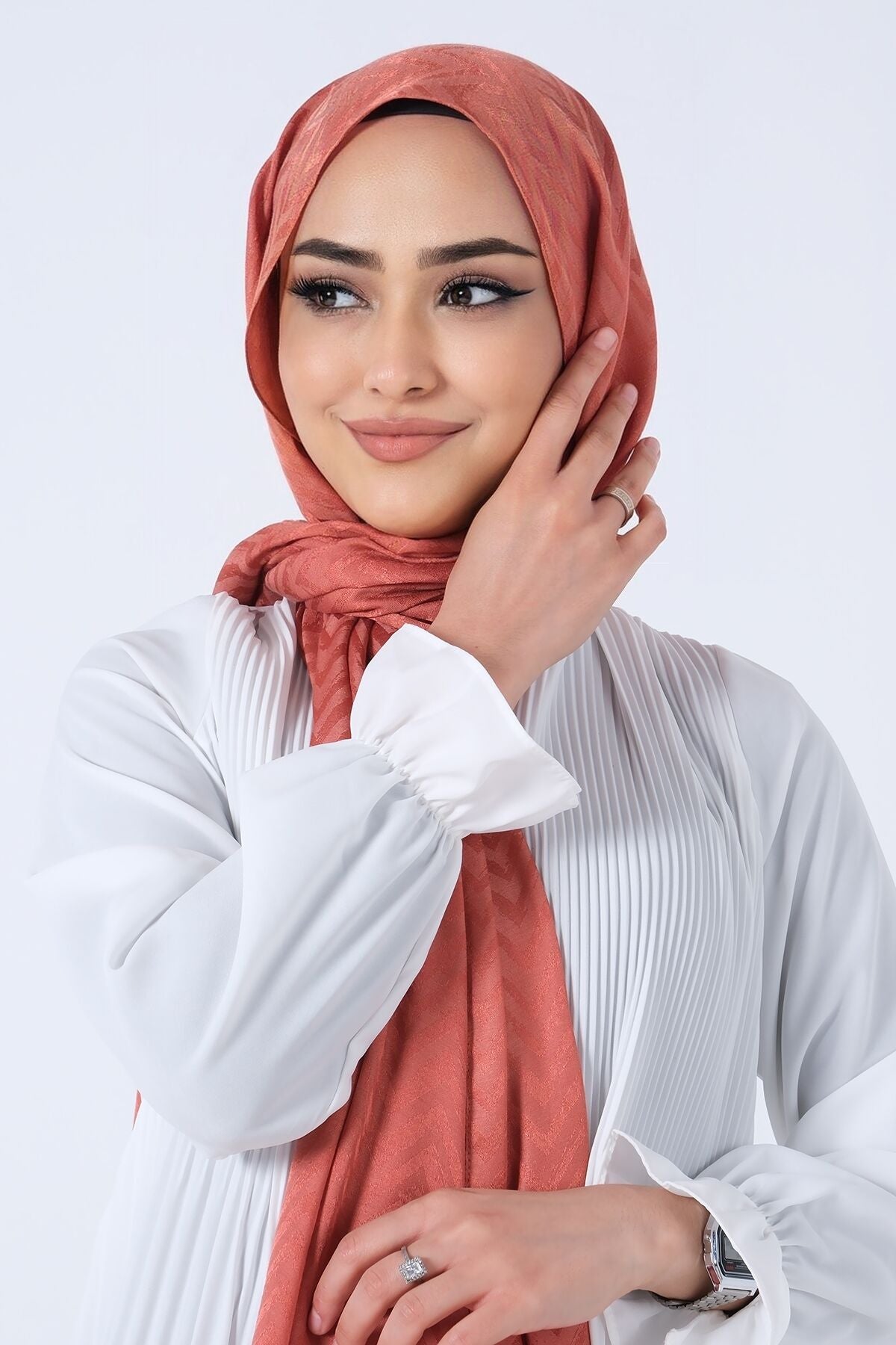 HAREM SCARF Lino Jakar Şal Kiremit
