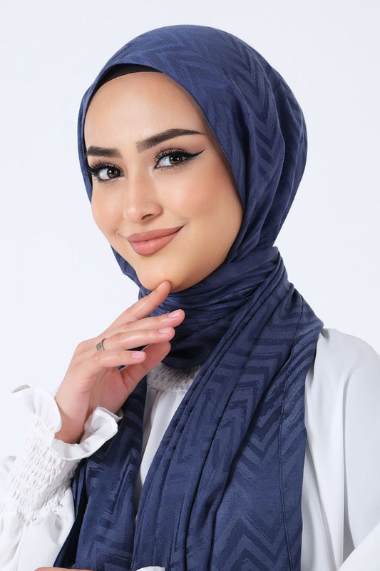 HAREM SCARF Lino Jakar Şal Lacivert