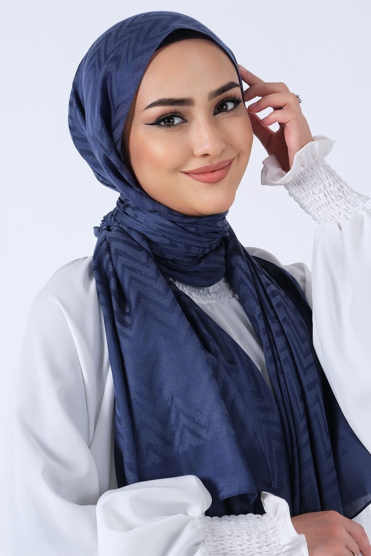 HAREM SCARF Lino Jakar Şal Lacivert