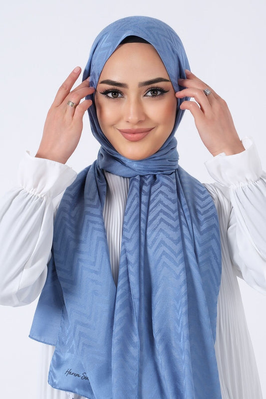HAREM SCARF Lino Jakar Şal Mavi