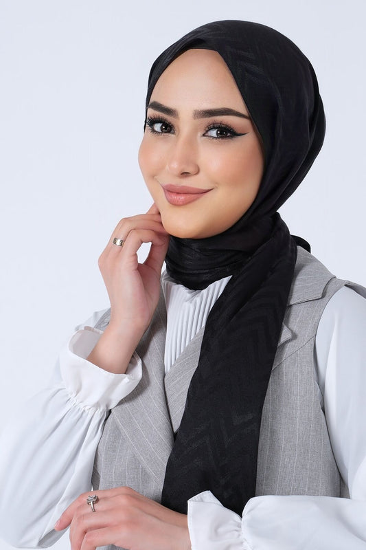 HAREM SCARF Lino Jakar Şal Siyah