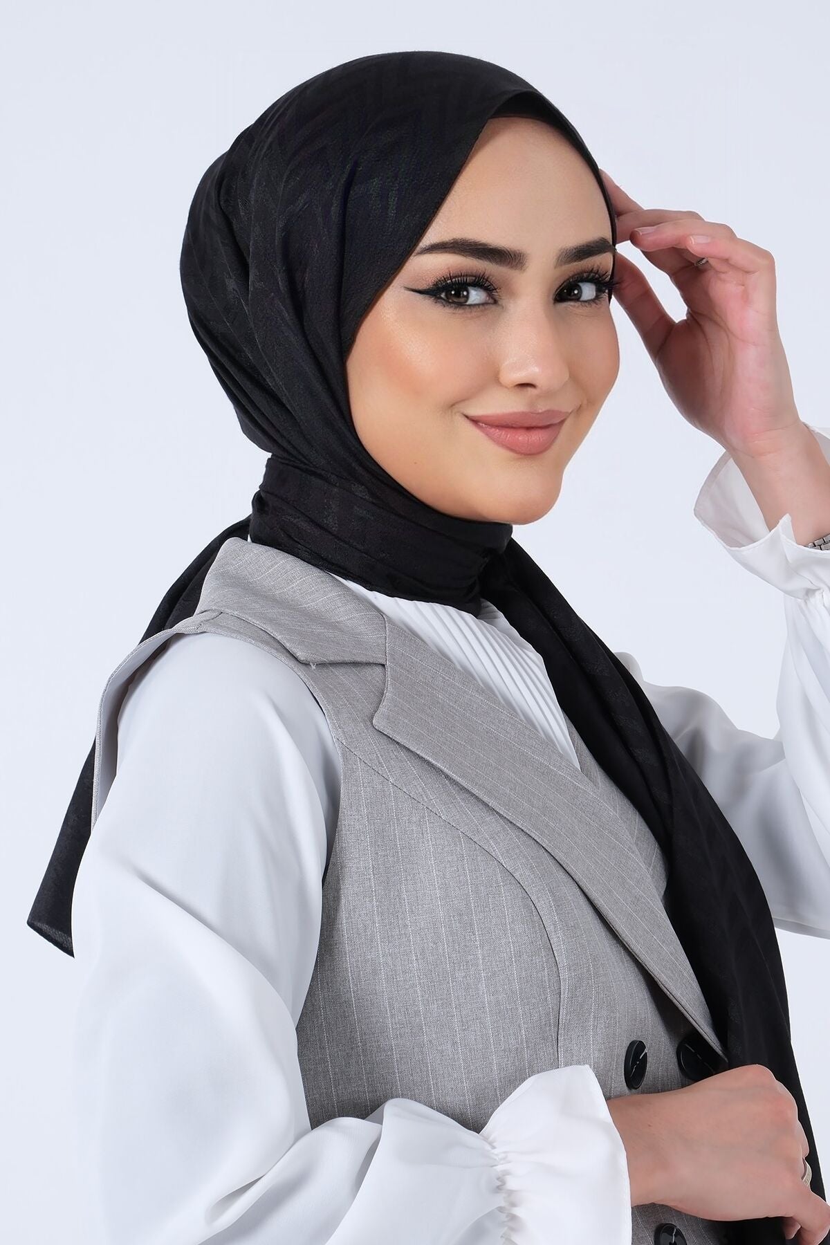 HAREM SCARF Lino Jakar Şal Siyah