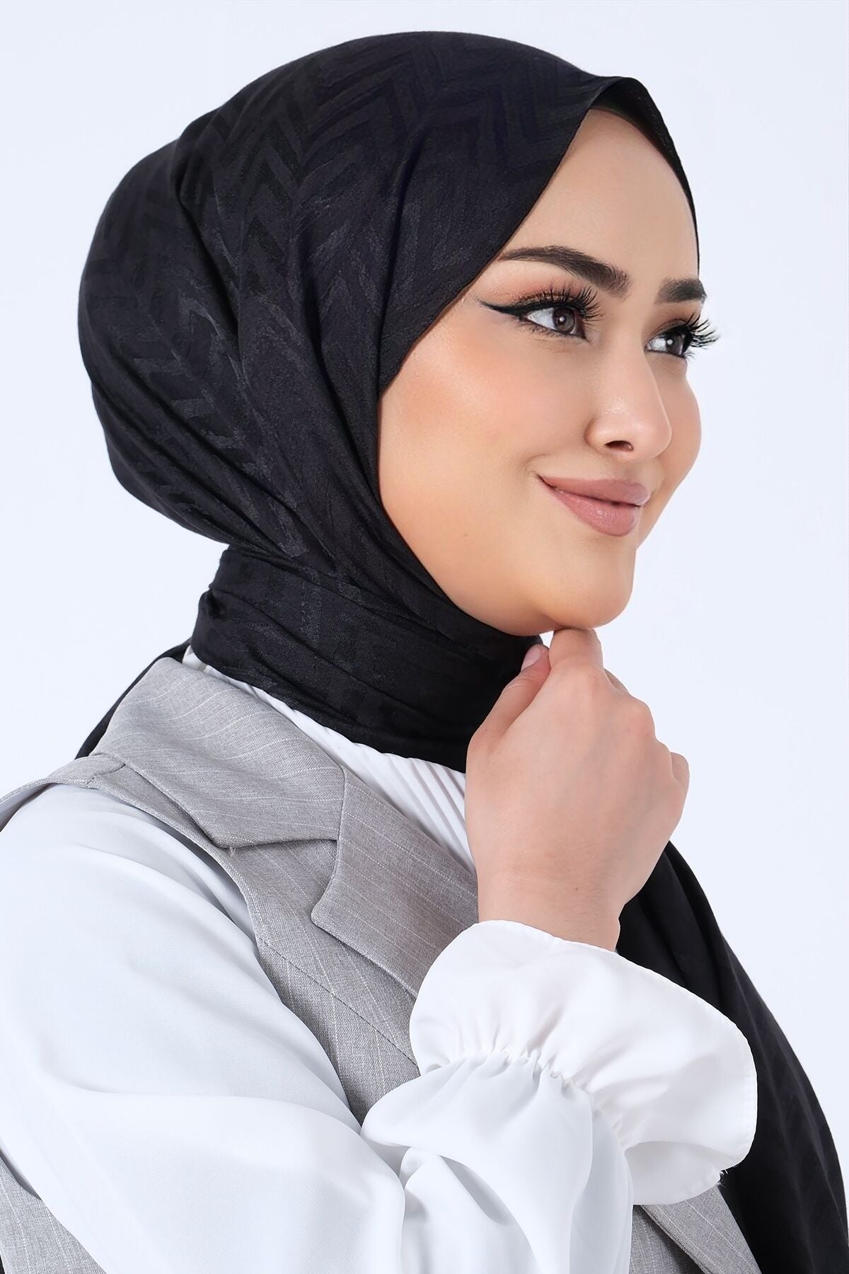 HAREM SCARF Lino Jakar Şal Siyah